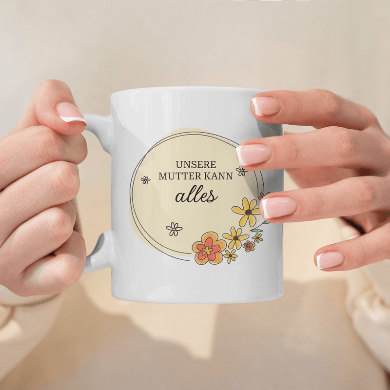 Mama kann alles - 1x Bedruckte Tasse, personalisiertes Geschenk für Mama - Adamell.de