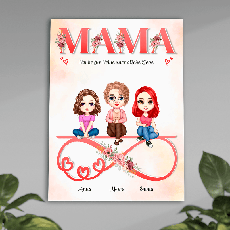 Mamas unendliche Liebe - Poster, personalisiertes Geschenk für Mama - Adamell.de