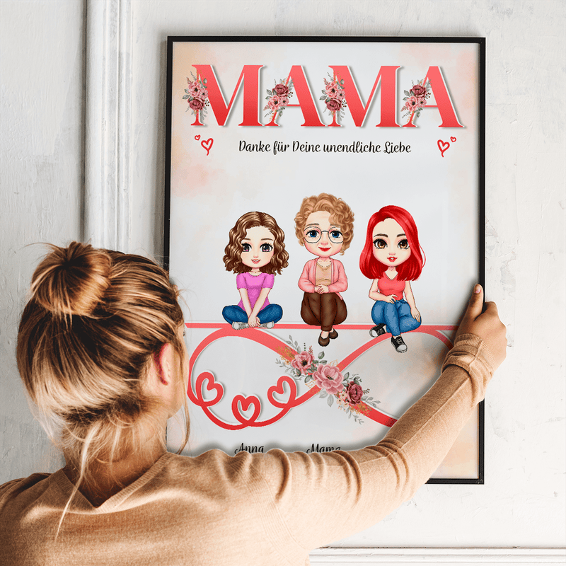 Mamas unendliche Liebe - Poster, personalisiertes Geschenk für Mama - Adamell.de