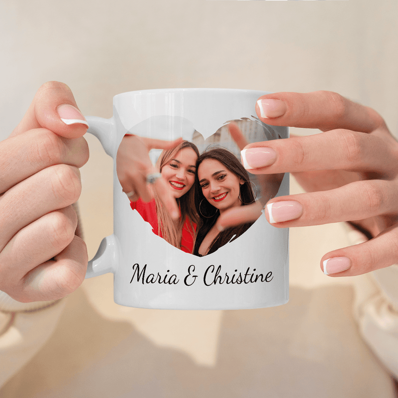 Meilenweit getrennt - 1x Bedruckte Tasse, personalisiertes Geschenk für Freundin - Adamell.de