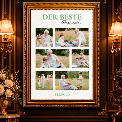 Fotocollage auf Leinwand Mein bester Großvater — Geschenk für Opa