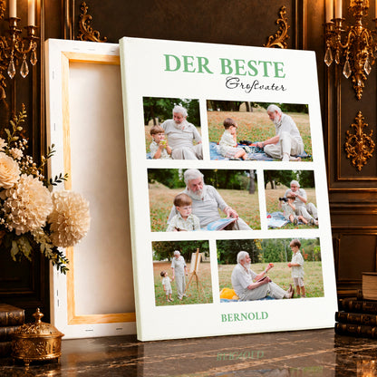 Fotocollage auf Leinwand Mein bester Großvater — Geschenk für Opa