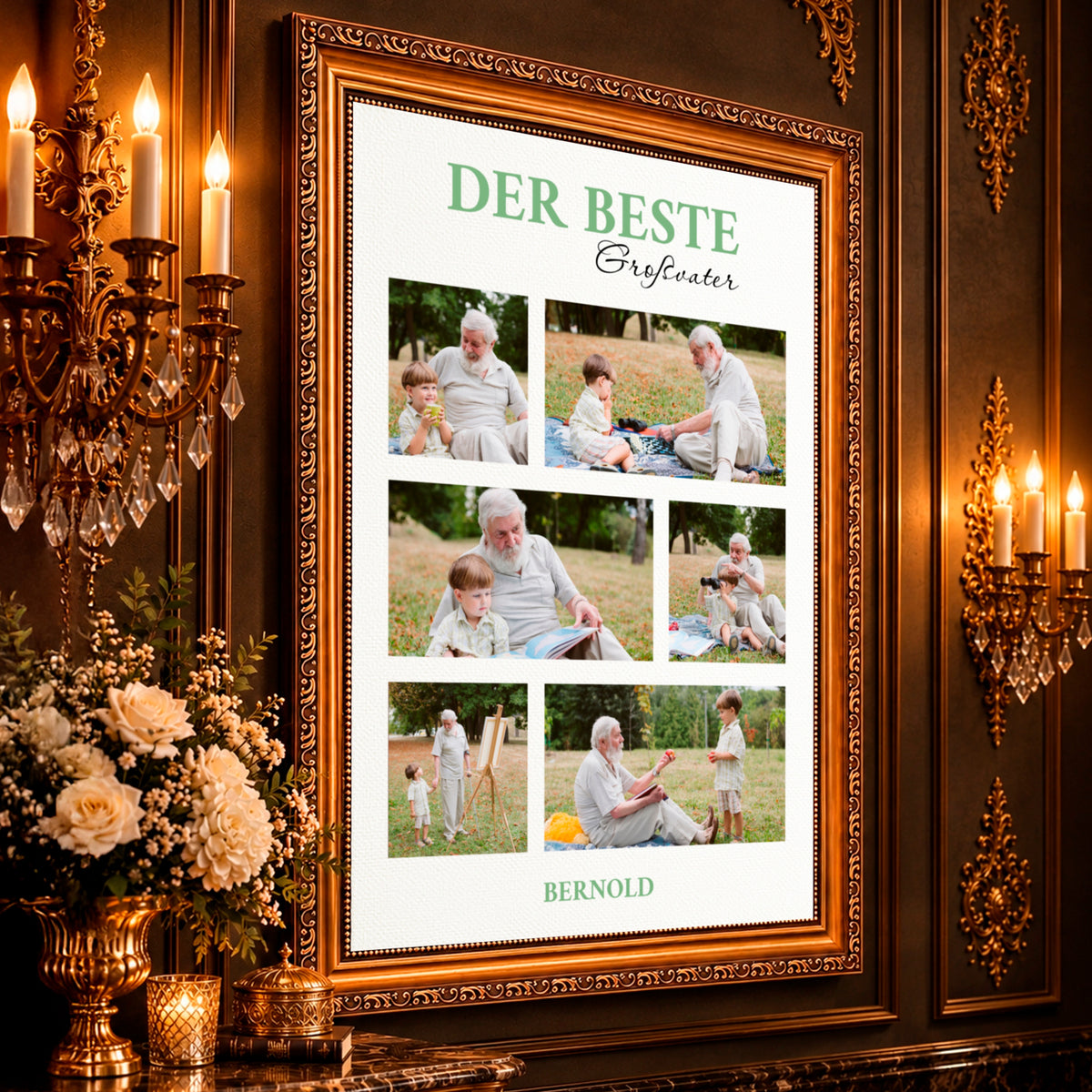 Fotocollage auf Leinwand Mein bester Großvater — Geschenk für Opa