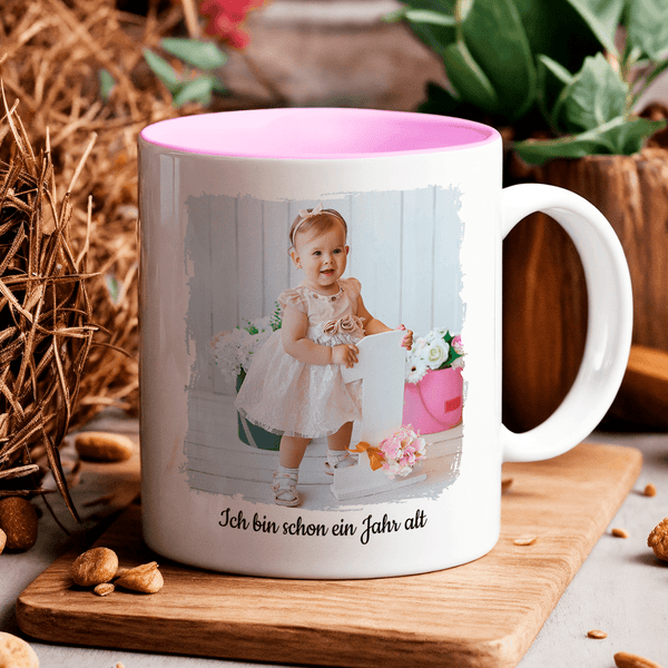 Mein erstes Jahr - 1x Bedruckte Tasse, personalisiertes Geschenk für Kind - Adamell.de