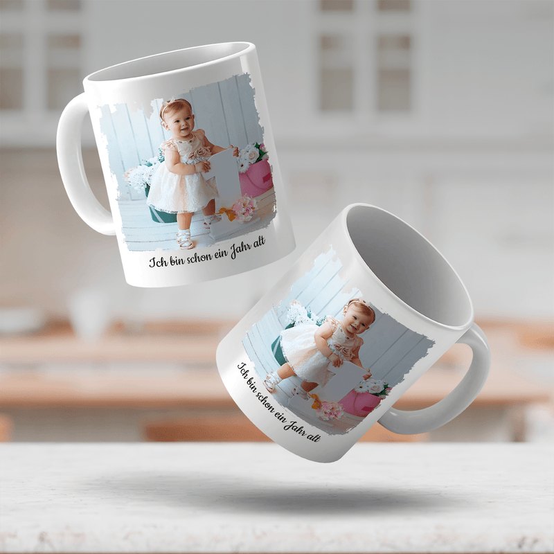 Mein erstes Jahr - 1x Bedruckte Tasse, personalisiertes Geschenk für Kind - Adamell.de