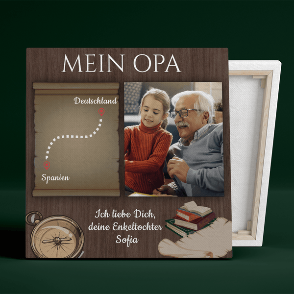 Mein Großvater - Karte - Druck auf Leinwand, personalisiertes Geschenk für Opa - Adamell.de