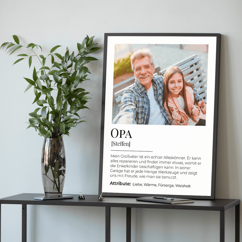 Mein Großvater - Poster, personalisiertes Geschenk für Opa - Adamell.de