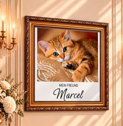 Fotocollage auf Leinwand Mein Freund — Geschenk für Katzenliebhaber