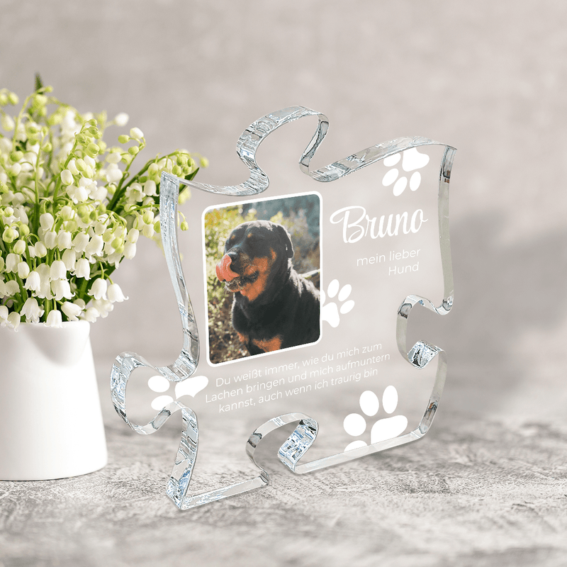 Mein lieber Hund Foto - Druck auf Glas - das Puzzle, personalisiertes Geschenk - Adamell.de