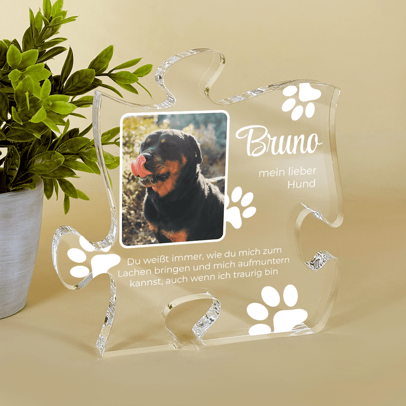 Mein lieber Hund Foto - Druck auf Glas - das Puzzle, personalisiertes Geschenk - Adamell.de