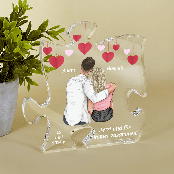 Meine Liebe Clipart - Druck auf Glas, das Puzzle, personalisiertes Geschenk für Paar - Adamell.de