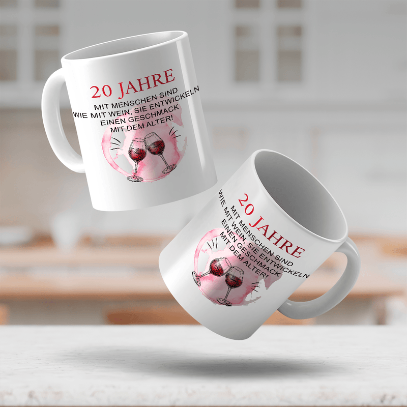 Menschen wie Wein - Satz von 2 x Bedruckte Tasse, personalisiertes Geschenk für Frau - Adamell.de