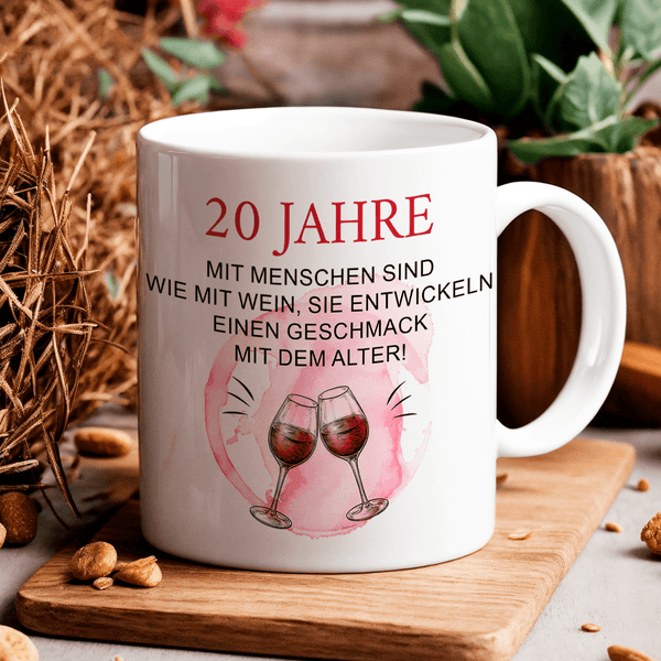 Menschen wie Wein - Satz von 2 x Bedruckte Tasse, personalisiertes Geschenk für Frau - Adamell.de