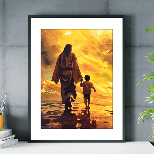 Mit Jesus Christus - Poster, originelles Geschenk für Kind - Adamell.de