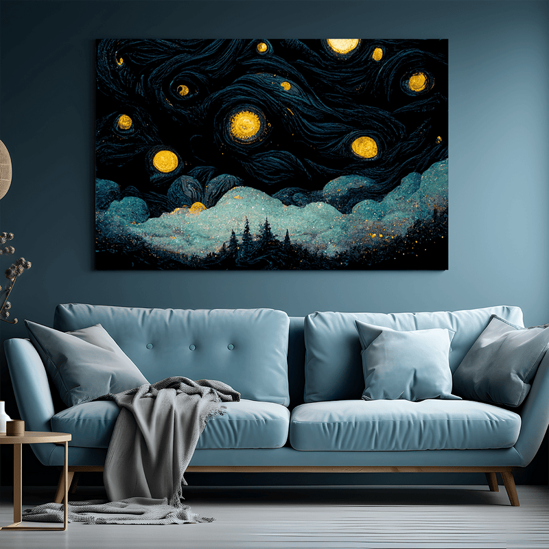 Nachtlandschaft - Bild auf Leinwand, originelles Geschenk für Frau - Adamell.de