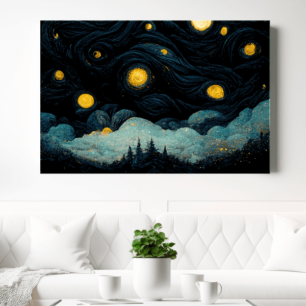 Nachtlandschaft - Bild auf Leinwand, originelles Geschenk für Frau - Adamell.de