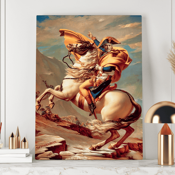 Napoleon zu Pferd - Druck auf Leinwand, personalisiertes Geschenk für Opa - Adamell.de