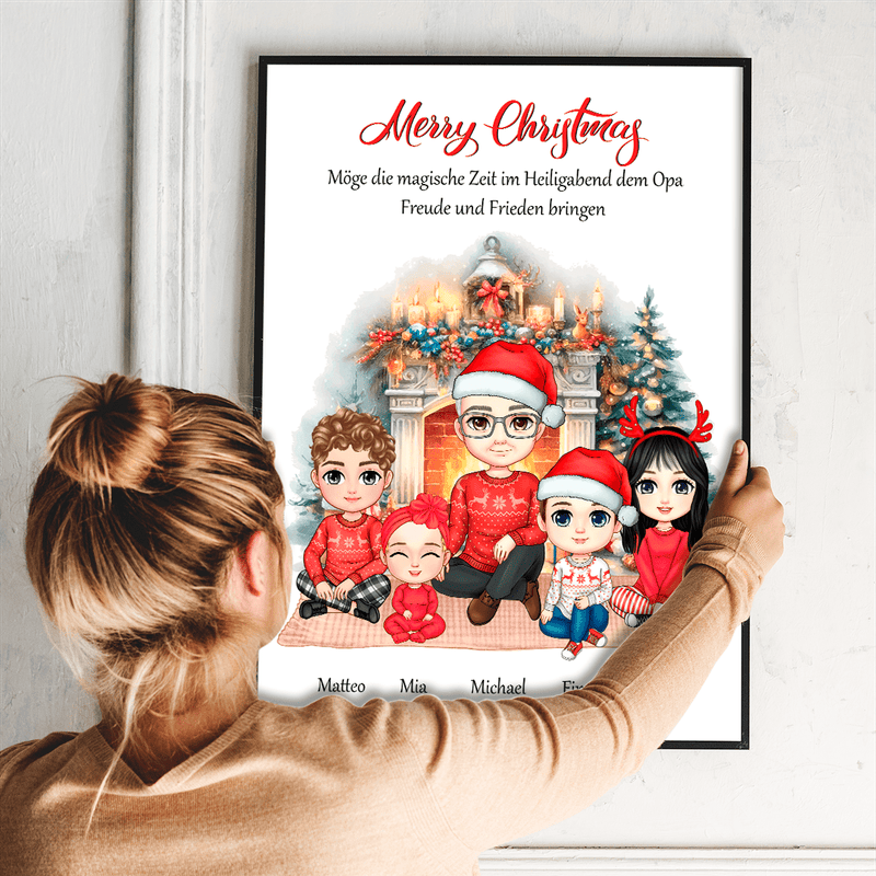 Opas magische Weihnachten - Poster, personalisiertes Geschenk für Opa - Adamell.de