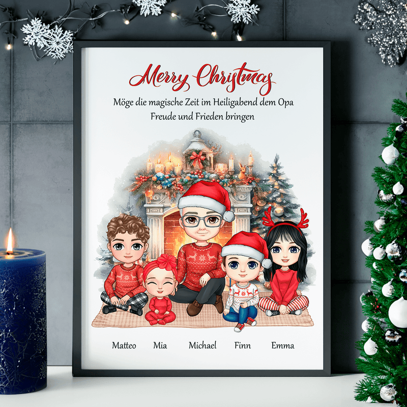 Opas magische Weihnachten - Poster, personalisiertes Geschenk für Opa - Adamell.de