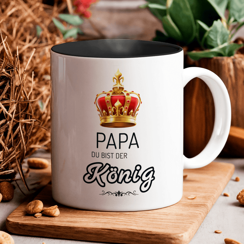 Papa König - 1x Bedruckte Tasse, personalisiertes Geschenk für Papa - Adamell.de