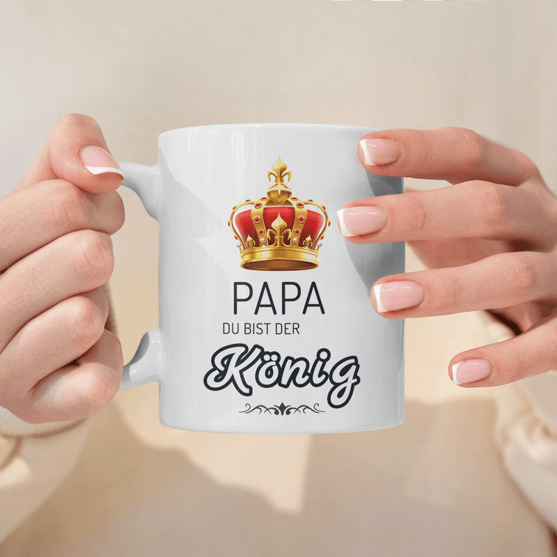 Papa König - 1x Bedruckte Tasse, personalisiertes Geschenk für Papa - Adamell.de