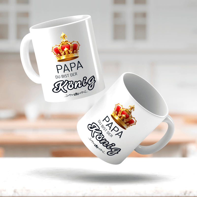 Papa König - 1x Bedruckte Tasse, personalisiertes Geschenk für Papa - Adamell.de