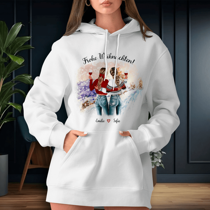 Personalisiertes Damen - Sweatshirt mit eigenem Aufdruck FROHE WEIHNACHTEN - Geschenk für Freundin - Adamell.de