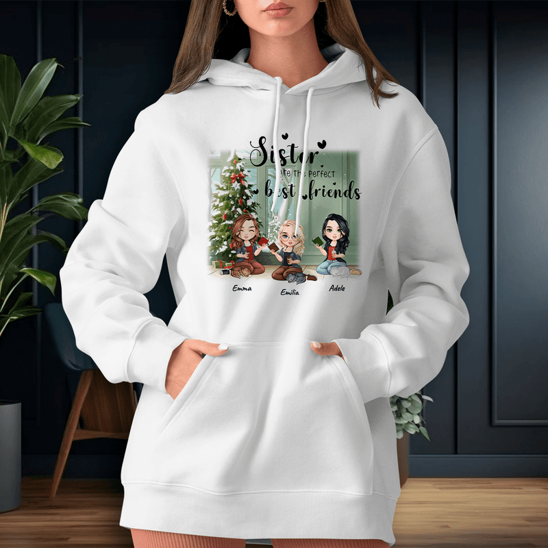 Personalisiertes Damen - Sweatshirt mit eigenem Aufdruck SCHWESTERN ZU WEIHNACHTEN - Geschenk für Schwester - Adamell.de