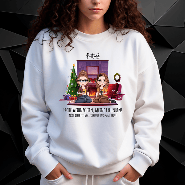 Personalisiertes Damen - Sweatshirt mit eigenem Aufdruck WEIHNACHTSZEIT - Geschenk für Freundin - Adamell.de