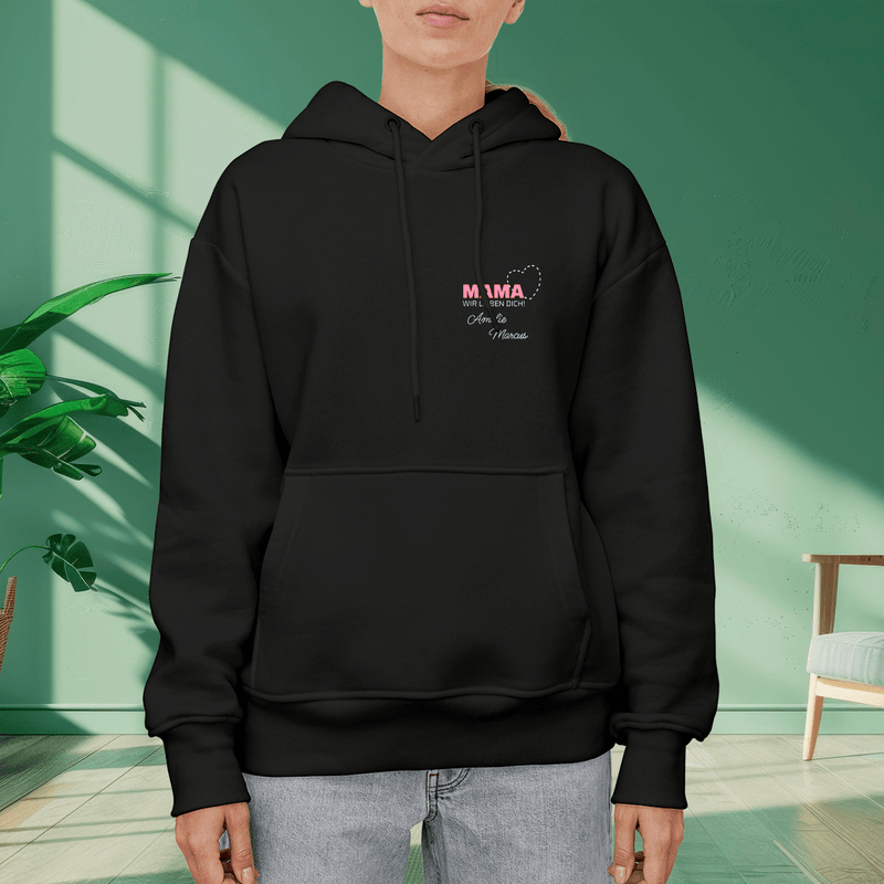 Personalisiertes Damen - Sweatshirt mit eigenem Aufdruck WIR LIEBEN DICH - Geschenk für Mama - Adamell.de