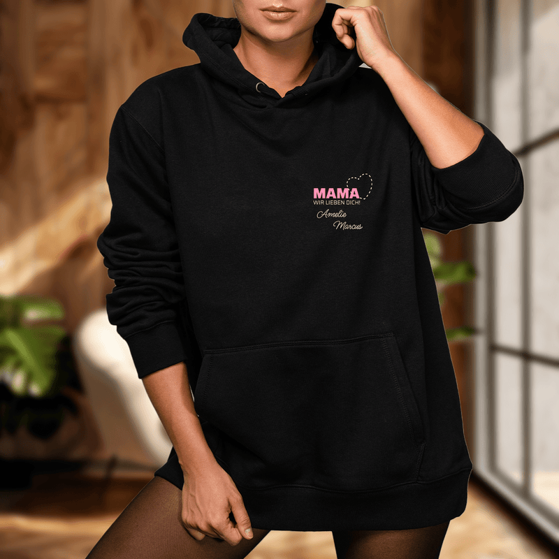 Personalisiertes Damen - Sweatshirt mit eigenem Aufdruck WIR LIEBEN DICH - Geschenk für Mama - Adamell.de