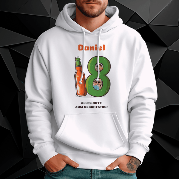 Personalisiertes Herren Sweatshirt mit eigenem Aufdruck 18 JAHRE - Geschenk für Mann - Adamell.de