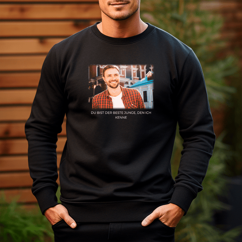 Personalisiertes Herren - Sweatshirt mit eigenem Aufdruck BESTER FREUND - Geschenk für Mann - Adamell.de