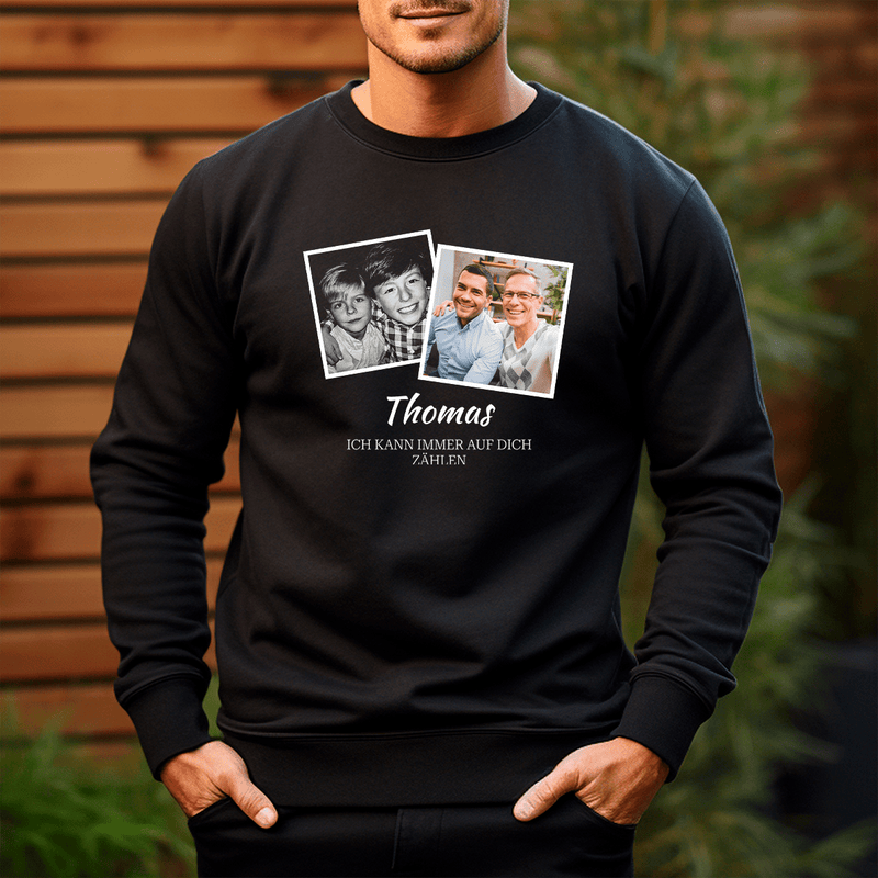 Personalisiertes Herren - Sweatshirt mit eigenem Aufdruck BRUDER - Geschenk für Bruder - Adamell.de