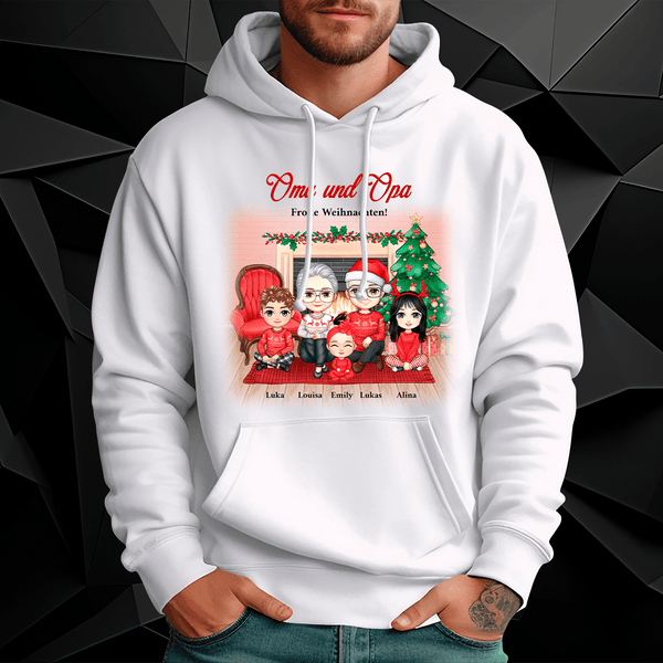 Personalisiertes Herren Sweatshirt mit eigenem Aufdruck GROSSELTERN AN WEIHNACHTEN - Geschenk für Großeltern - Adamell.de