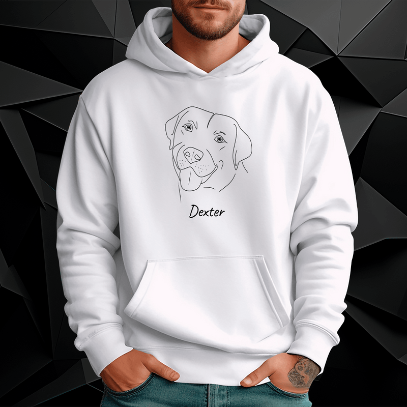 Personalisiertes Herren - Sweatshirt mit eigenem Aufdruck HUNDENAME - Geschenk für Hundeliebhaber - Adamell.de