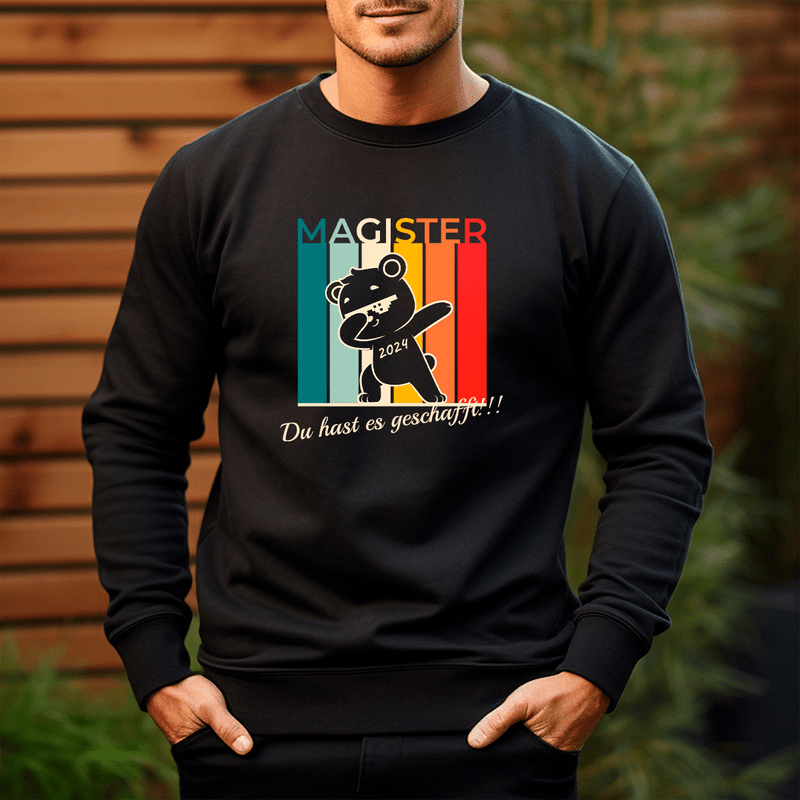 Personalisiertes Herren - Sweatshirt mit eigenem Aufdruck MAGISTER - Geschenk für Absolvent - Adamell.de