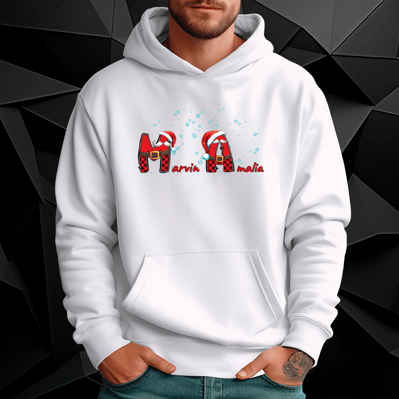 Personalisiertes Herren Sweatshirt mit eigenem Aufdruck NAMEN DER ELTERN - Geschenk für Papa - Adamell.de