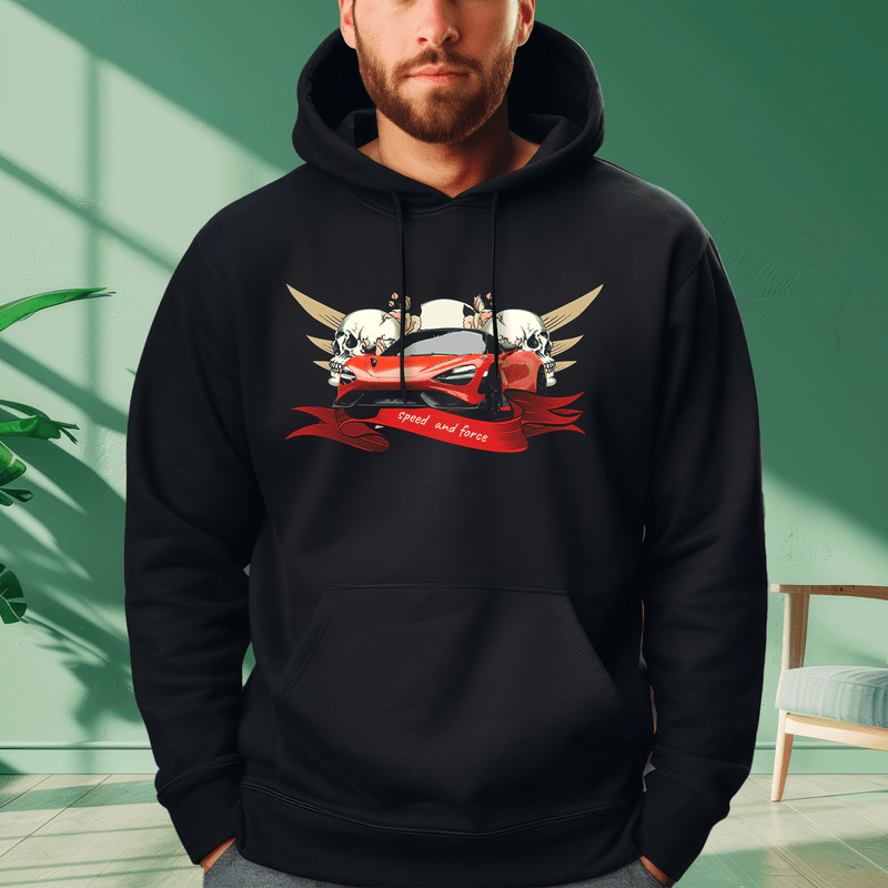 Personalisiertes Herren - Sweatshirt mit eigenem Aufdruck SPEED & FORCE - Geschenk für Fahrer - Adamell.de