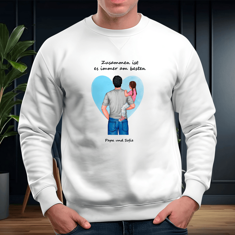 Personalisiertes Herren - Sweatshirt mit eigenem Aufdruck ZUSAMMEN - Geschenk für Papa - Adamell.de