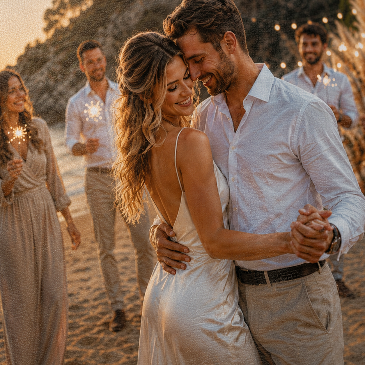 Magie der Sommernacht – Foto auf Leinwand, personalisiertes Geschenk für Paar