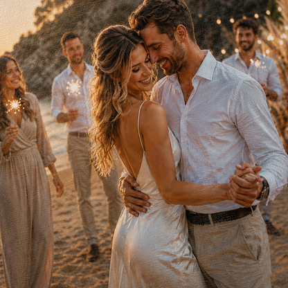 Magie der Sommernacht – Foto auf Leinwand, personalisiertes Geschenk für Paar