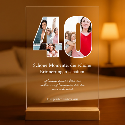 40. Geburtstag der Mutter – Foto auf Acrylglas für Mama