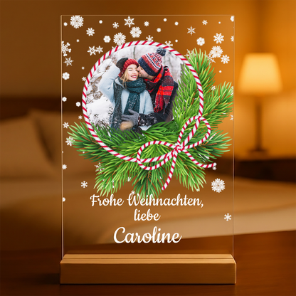 Weihnachtswünsche für sie - Druck auf Glas, personalisiertes Geschenk für Frau