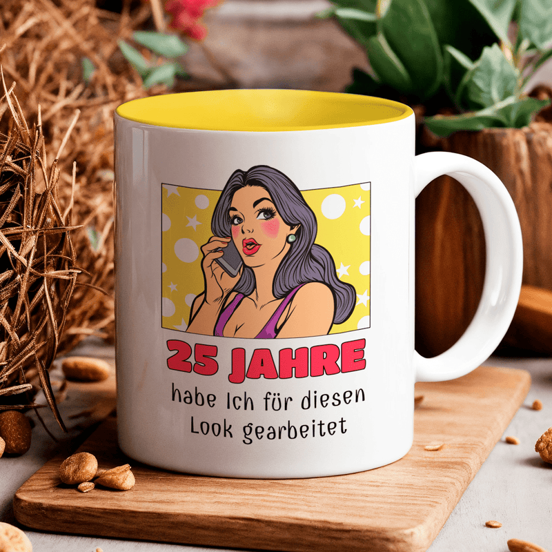 Pop - Art 25. Geburtstag - 1x bedruckte Tasse, personalisiertes Geschenk für Frau - Adamell.de