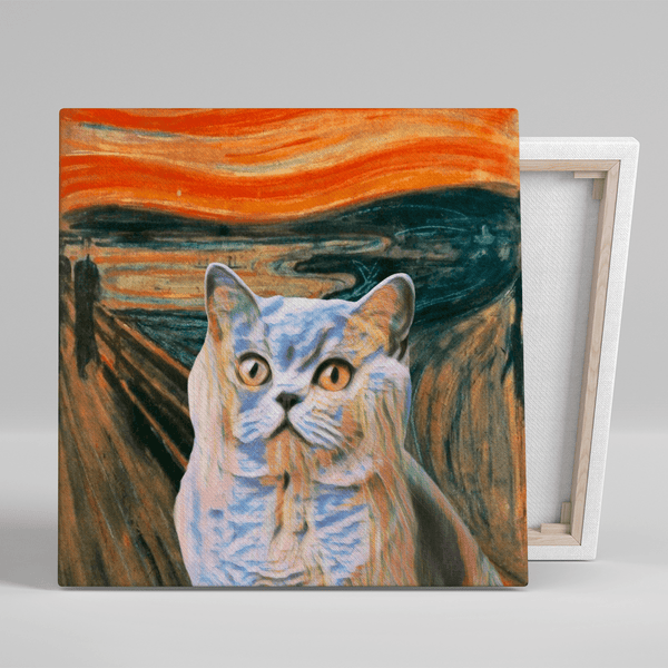 Porträt einer Katze mit Hintergrund - Druck auf Leinwand, personalisiertes Geschenk - Adamell.de