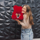 Teddybär aus ewige Rosen mit Fotodruck - Rosenbären mit Aufdruck, personalisiertes Geschenk
