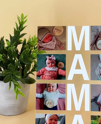 Fotocollage Mama - Druck auf Glas, personalisiertes Geschenk für Mutter