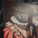 Paar königlicher Katzen - Druck auf Leinwand, personalisiertes Geschenk