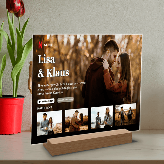 Eine Liebesgeschichte - Druck auf Glas, personalisiertes Geschenk für Paar